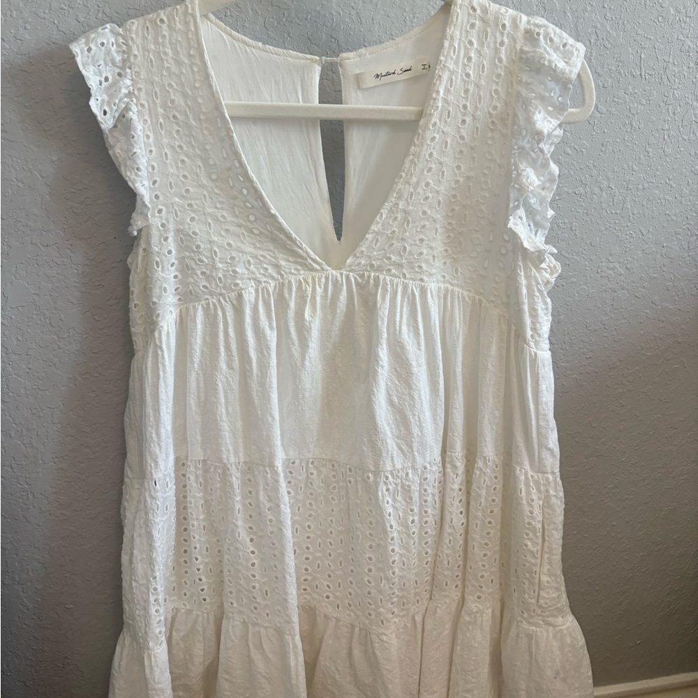 Mustard Seed Cream Eyelet Dress